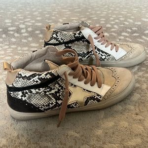 Shu Shop snake skin and pink sneakers Size 8.5